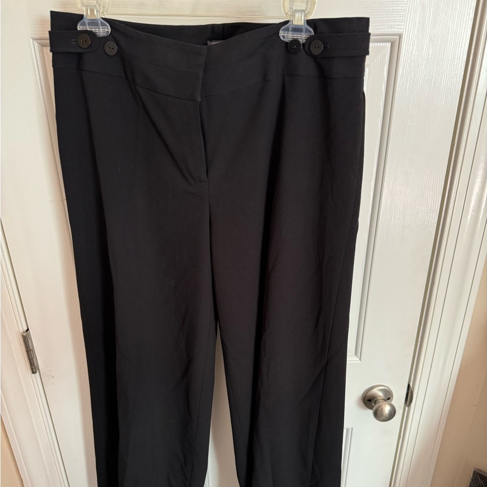 Kenneth Cole Reaction Black Womens Dress Work Interview Slacks Pants 12 wide leg